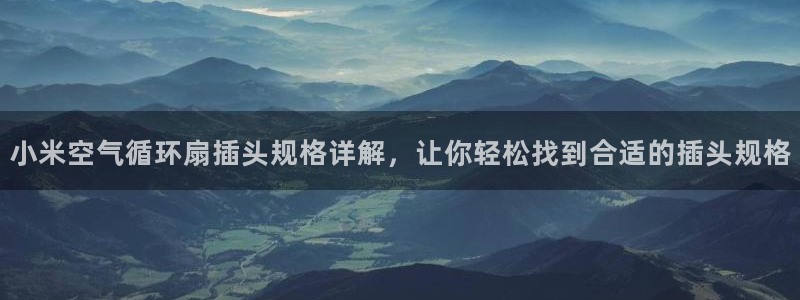 凯发k8旗舰店：小米空气循环扇插头规格详解，让你轻松找到合适的插头规格