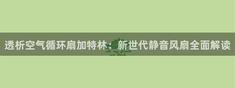 凯发正规网站：透析空气循环扇加特林：新世代静音风扇全面解读